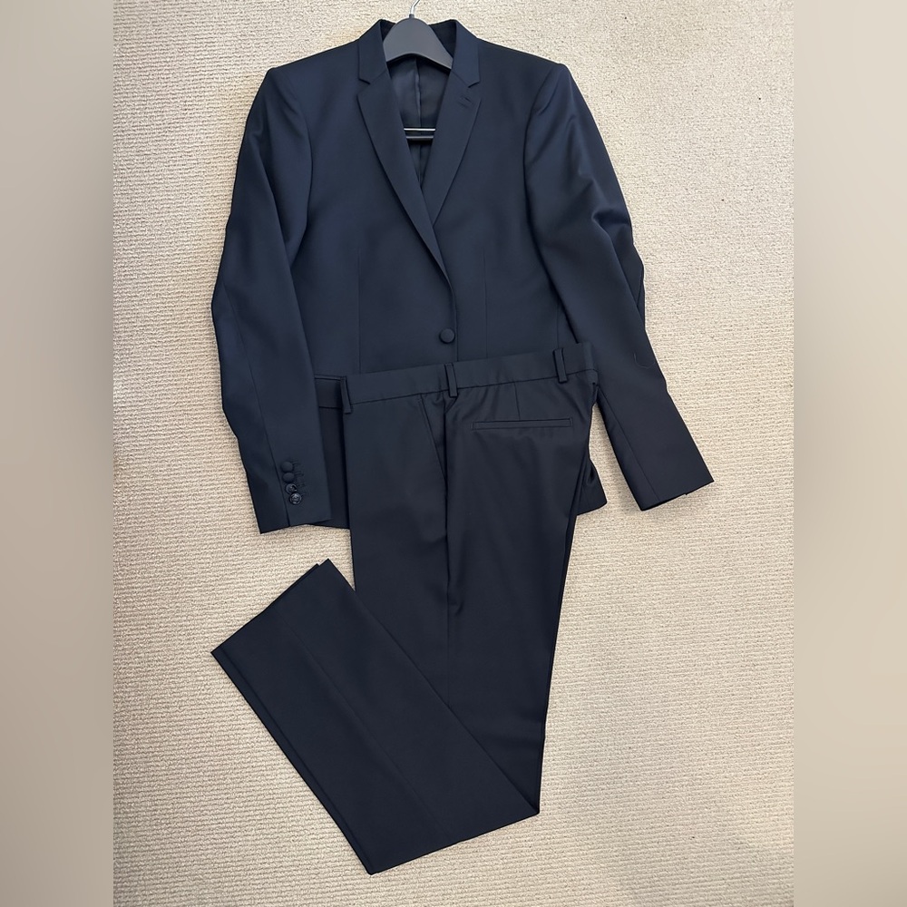 The Kooples Men - Black Suit - Fitted Fit - Size 48 European (M)